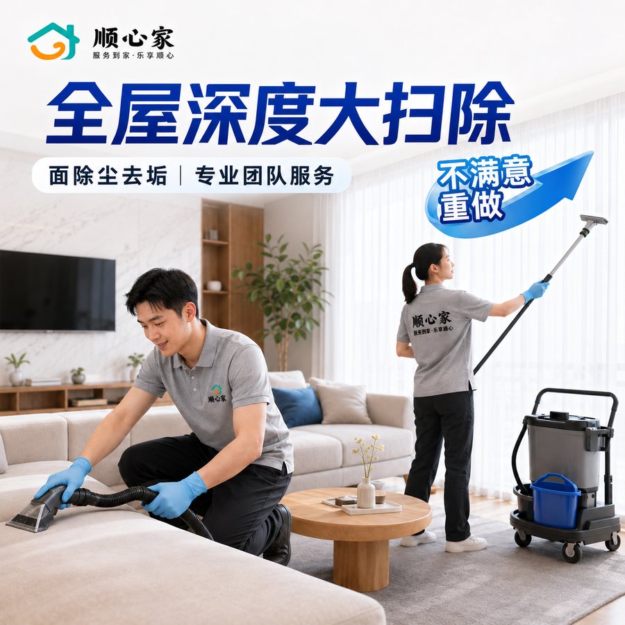 全屋深度保洁：面除尘去垢，专业团队服务